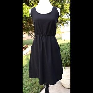 LUSH Black Chiffon Fit to Flare Mini Skater Dress